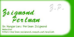 zsigmond perlman business card